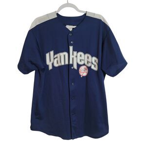 Vintage Yankees Derek Jeter #2 Button Up Jersey Size Large Pro Baseball USA Made
